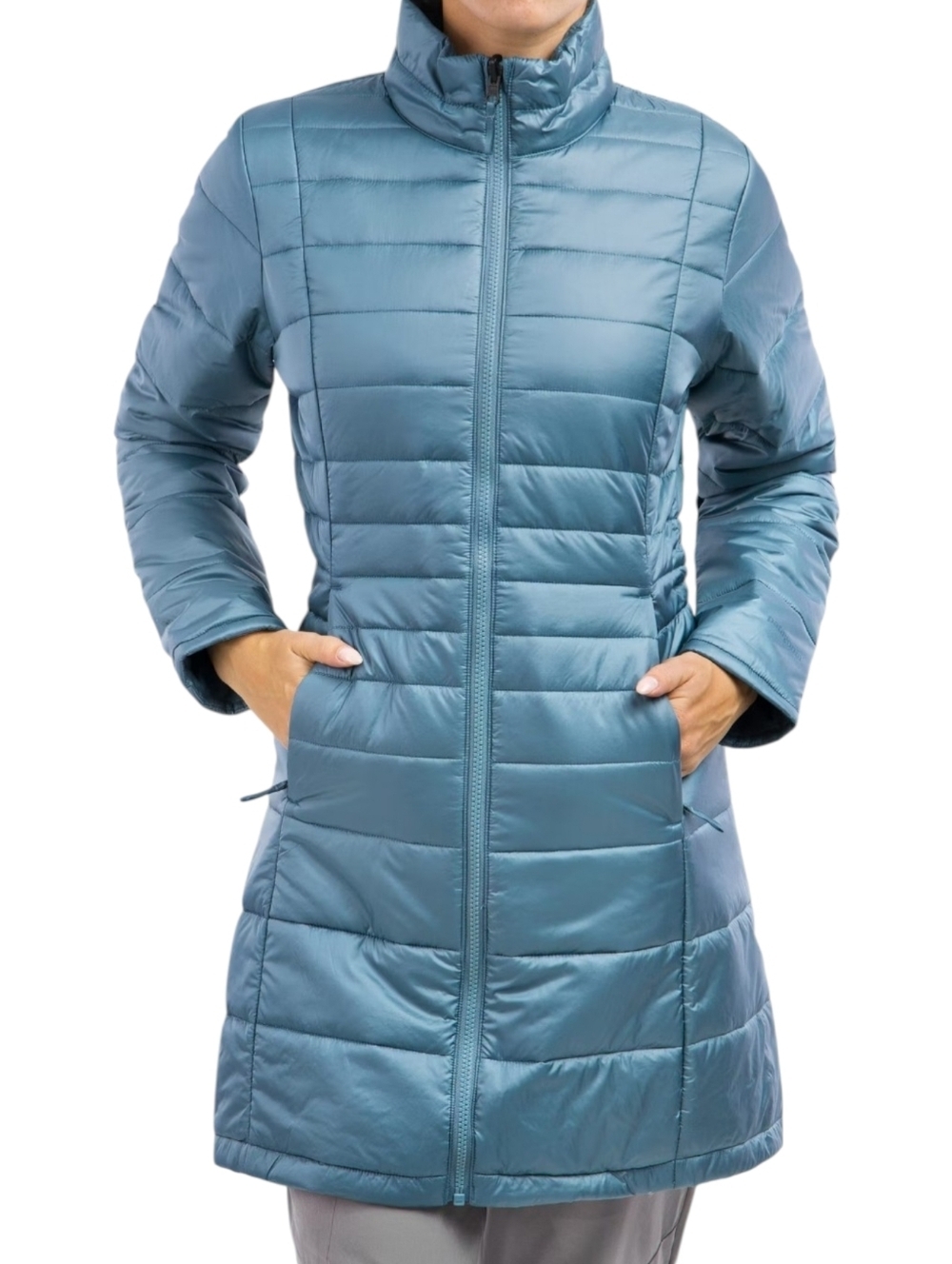 Patagonia Quilted Puffer Jacket Longline Full Zip Deep Tidewater Teal Size XS